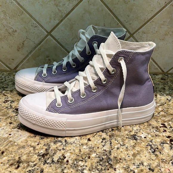 Converse Purple High top high lift Platform shoes women’s 7~Nice~ - Picture 5 of 6